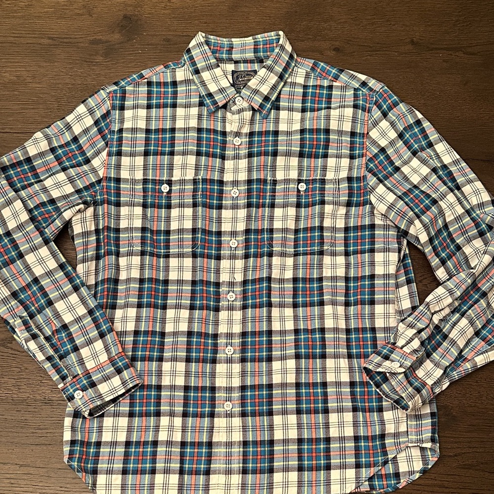 J. Crew Multicolor Plaid Cotton Shirt